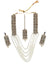 Multi Layers White Pearls Long Necklace Set