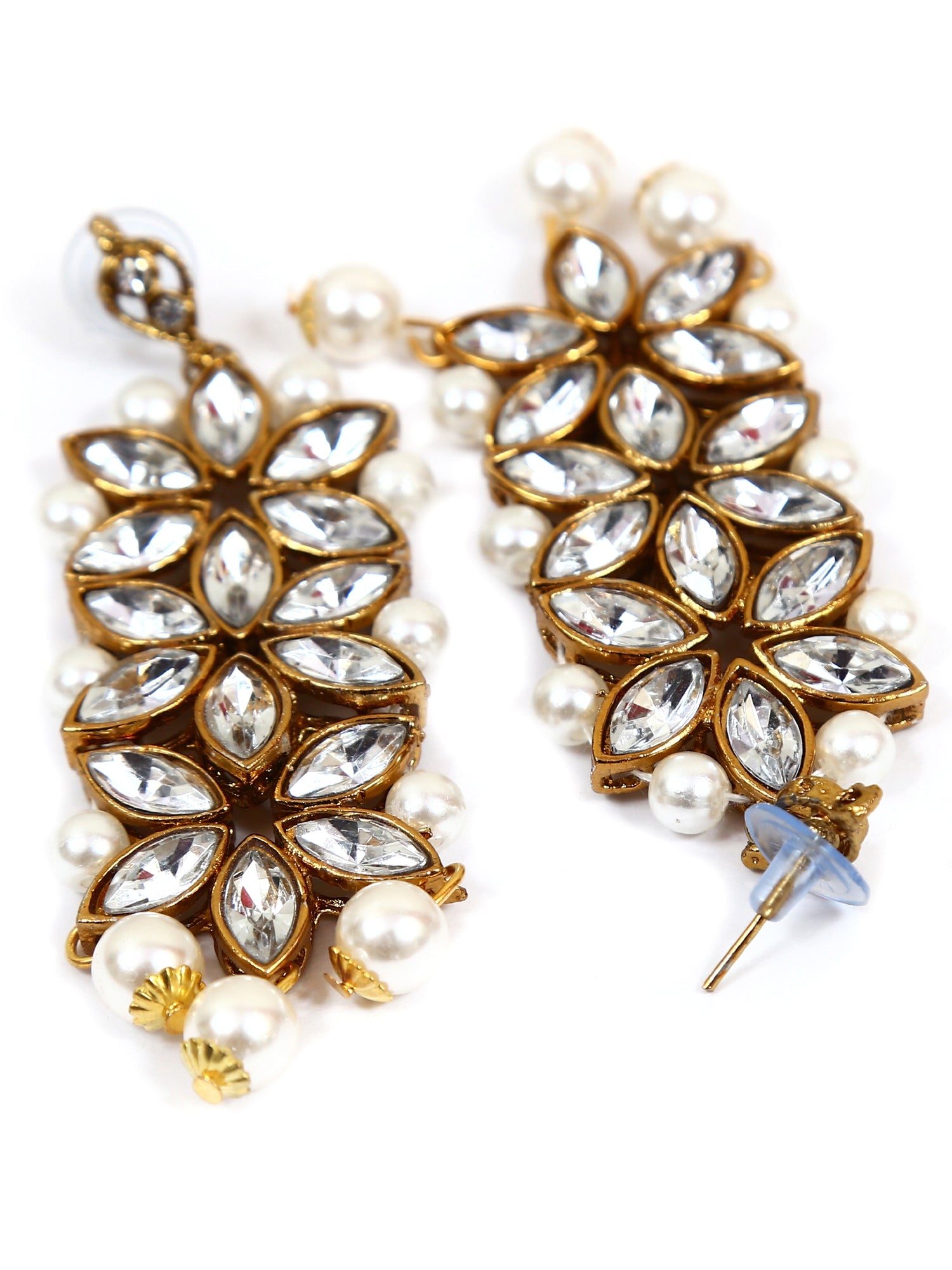 Multi Layers White Pearls Long Necklace Set