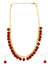 Traditional Maroon Pearls Necklace  With Earrings