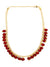 Traditional Maroon Pearls Necklace  With Earrings