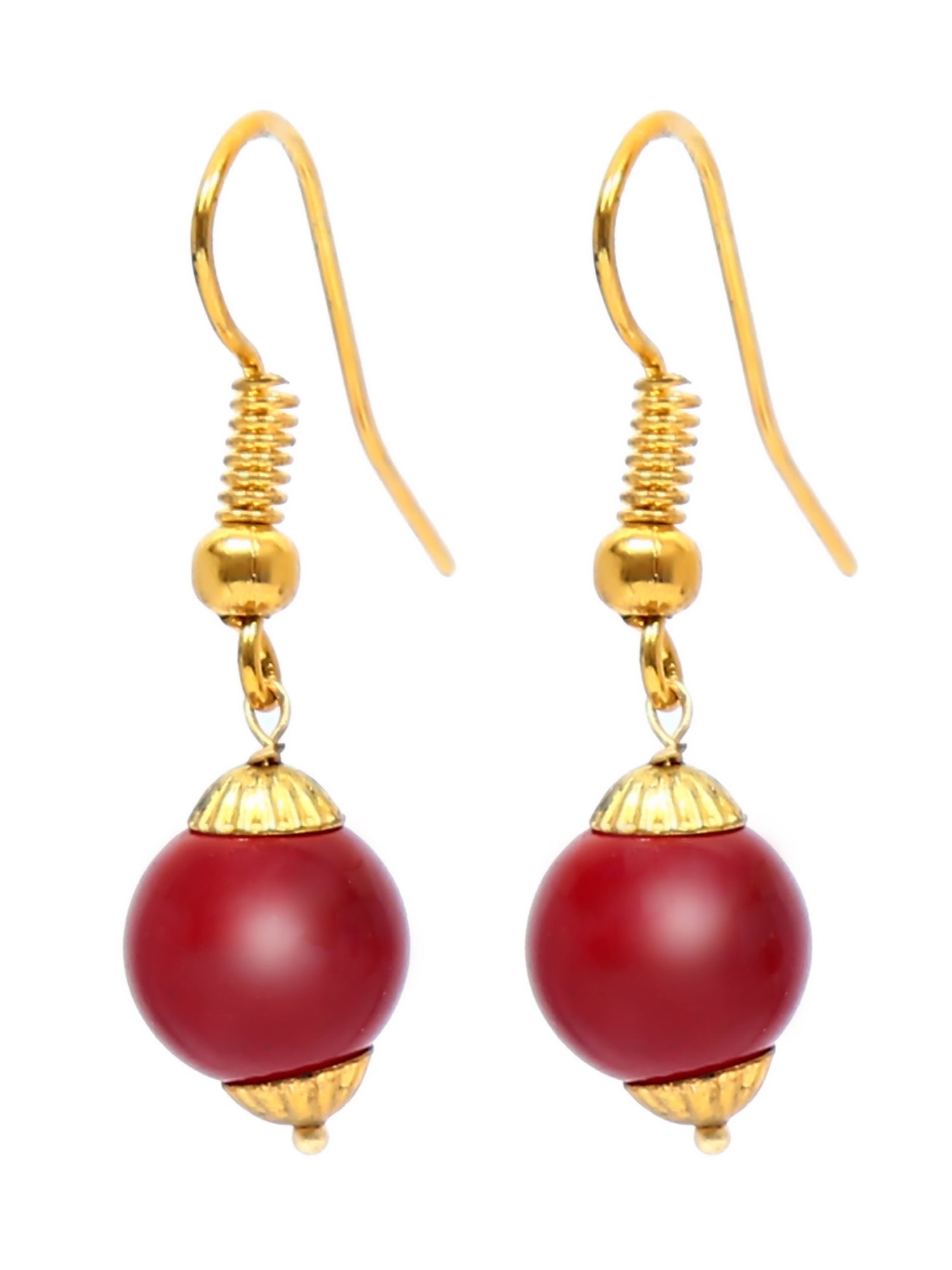 Traditional Maroon Pearls Necklace  With Earrings