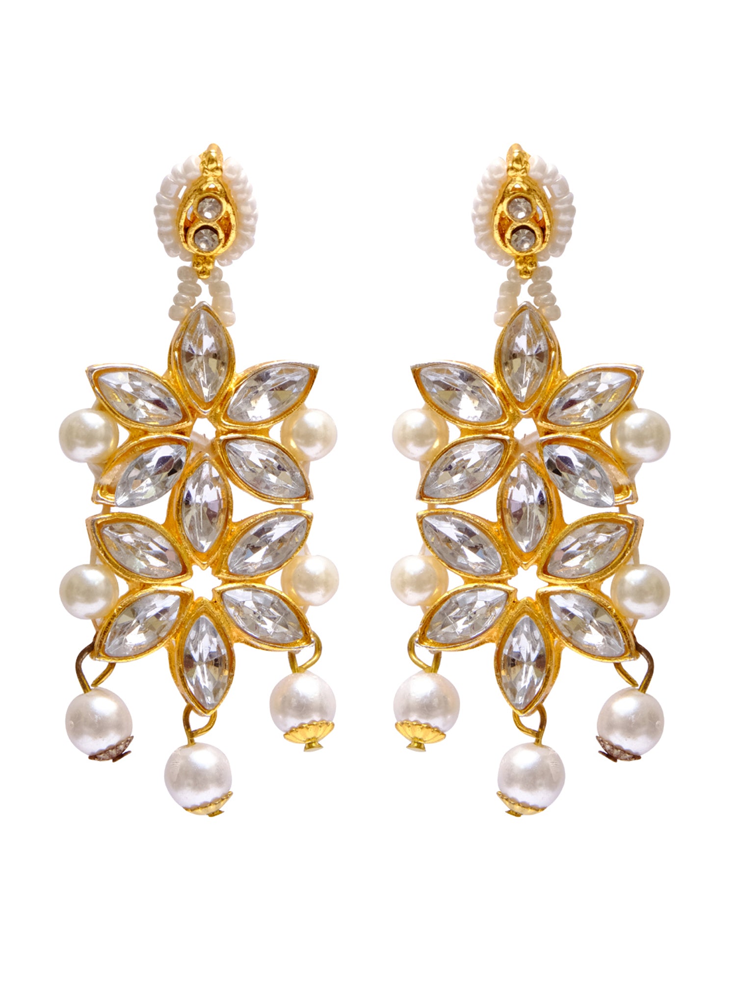 Traditional Gold Plated White Kundan Choker Set With Maangtika