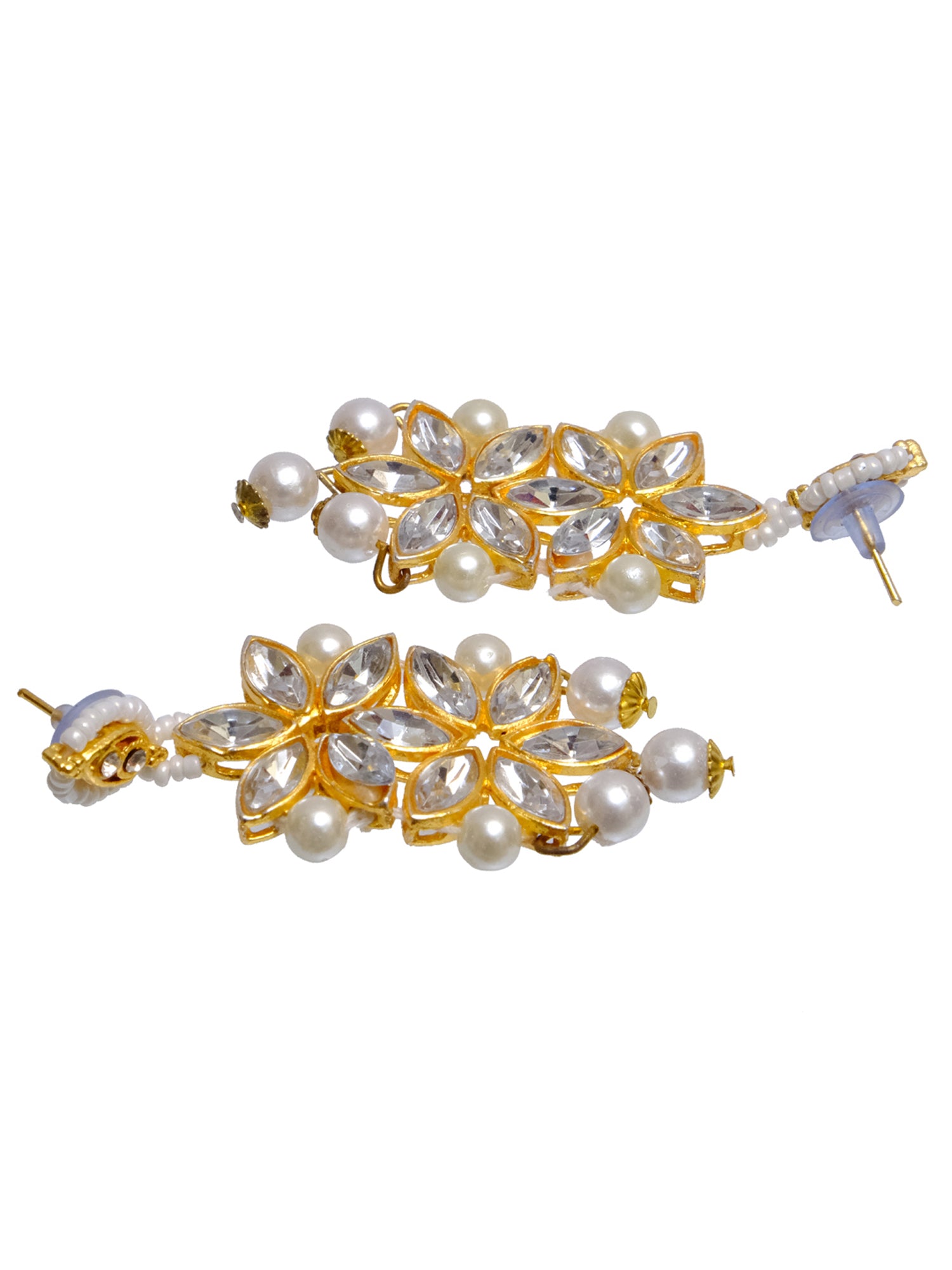 Traditional Gold Plated White Kundan Choker Set With Maangtika