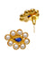 Traditional Gold Plated Blue Choker Nekcklace & Earrings