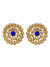 Blue-Gold Pearl Choker Necklace With Earrings Set RAS0188