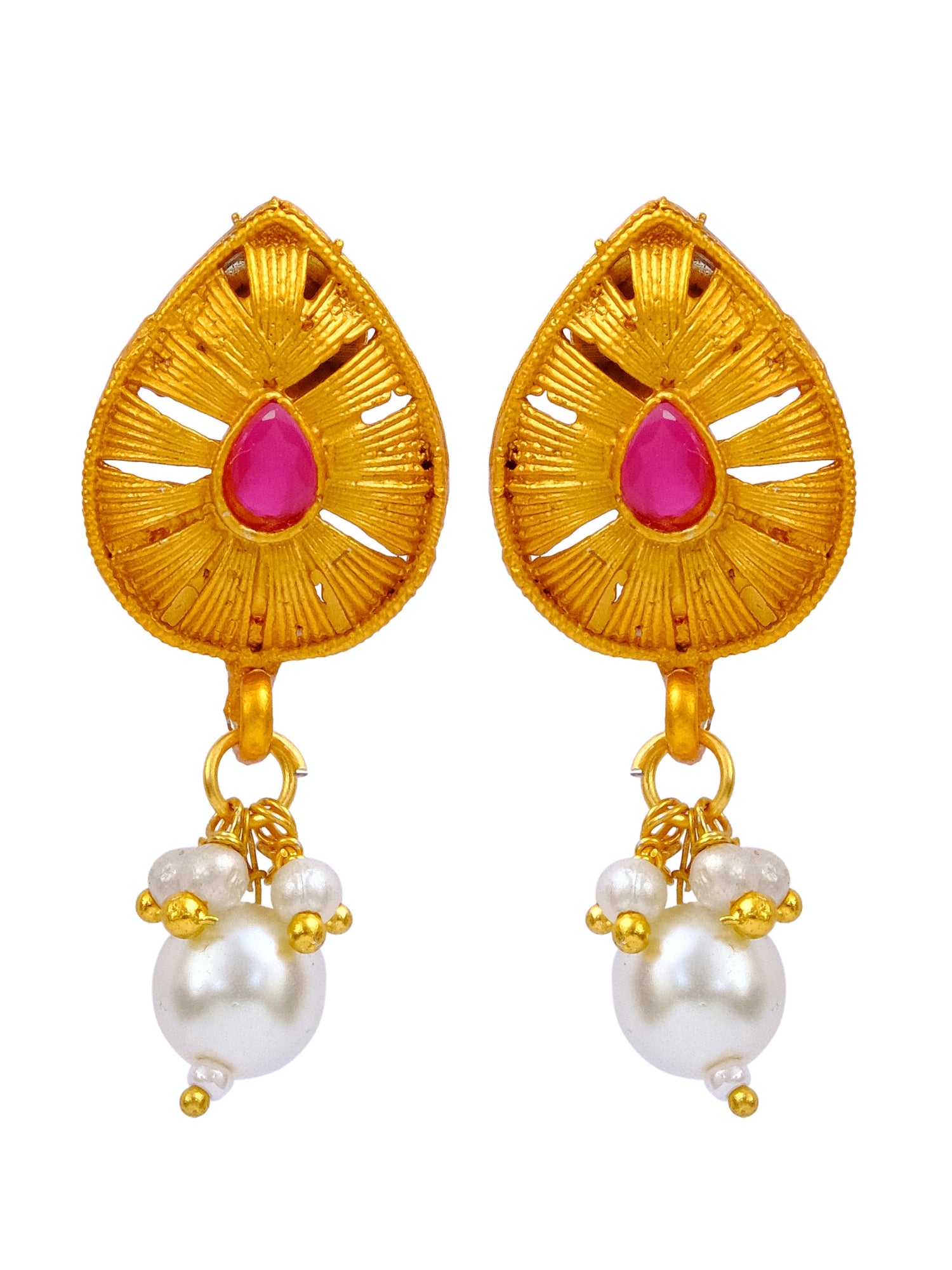 Fashionable Gold Ethnic Necklace & Earring Set for Women & Girls