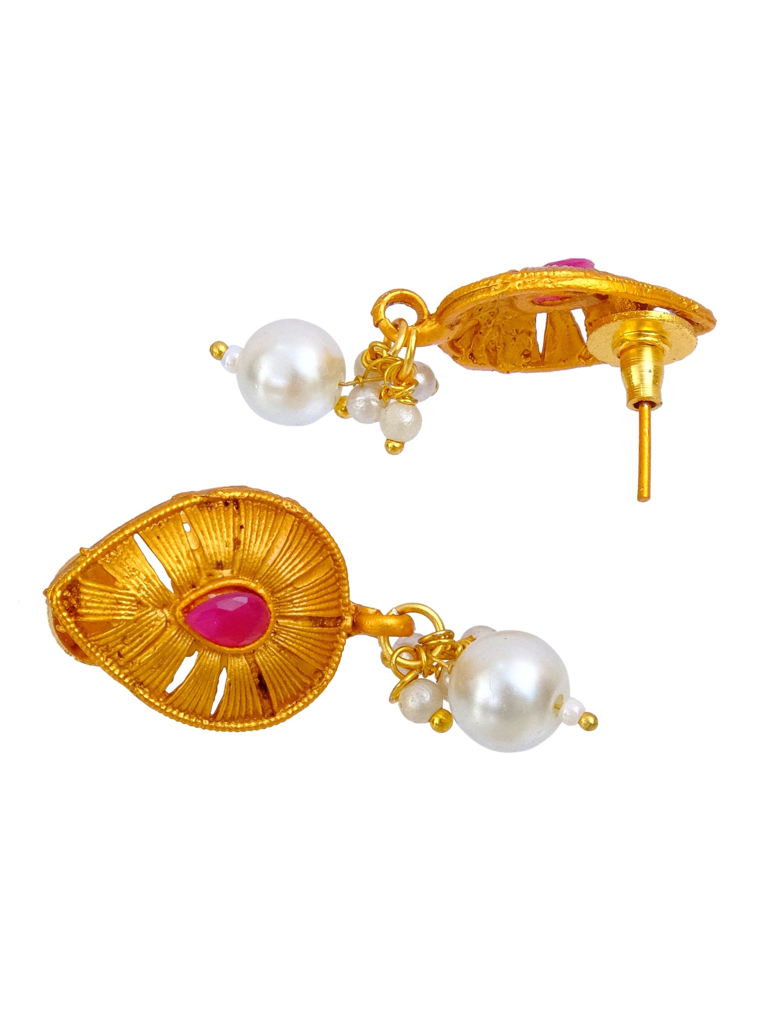 Fashionable Gold Ethnic Necklace & Earring Set for Women & Girls