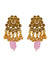 Traditional Pink Pearl  Floral Gold Plated Necklace Set With Earring & Mang Tikka RAS0215