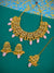Traditional Pink Pearl  Floral Gold Plated Necklace Set With Earring & Mang Tikka RAS0215
