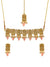 Gold Plated Floral Pink Pearl Choker Necklace Set With Earring & Maang Tika RAS0219