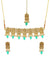 Indian Traditional Floral SeaGreen Kundan Chokar Necklace Set with Earring RAS0220