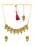 Traditional Round Floral Green Pearl Choker Necklace Set With Earring & Maang Tika RAS0221