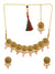 Traditional Round Floral Pink Pearl Choker Necklace Set With Earring & Maang Tika RAS0222
