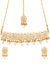 Traditional Gold-Plated  Round Choker Kundan -Meenakari Peach Necklace Set With Earrings RAS0225