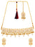 Traditional Gold-Plated  Round Choker Kundan -Meenakari Peach Necklace Set With Earrings RAS0225