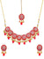 Indian Royal Traditional Gold plated Round Red Kundan Necklace Set with Earring & Maang Tika RAS0226
