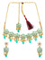Traditional Rajasthani Royalty Gold Choker SeaGreen Necklace Set with earring & Maang Tika RAS0236