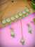 Traditional Rajasthani Royalty Gold Choker SeaGreen Necklace Set with earring & Maang Tika RAS0236