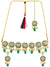 Traditional Gold-Plated  Square Choker Kundan -Meenakari Green Necklace Set With Earrings RAS0238