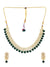 Elegant Golden Green Pearl Stone Studded Kundan Necklace Set With Earring RAS0240