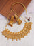 Rukshat Jewellery Set- Matt Gold-Plated Temple Necklace & Jhumka Earrings Set