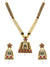 Traditional Gold-Plated Long Square Necklace Set With Earrings RAS0266