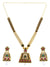 Traditional Gold-Plated Long Square Necklace Set With Earrings RAS0266