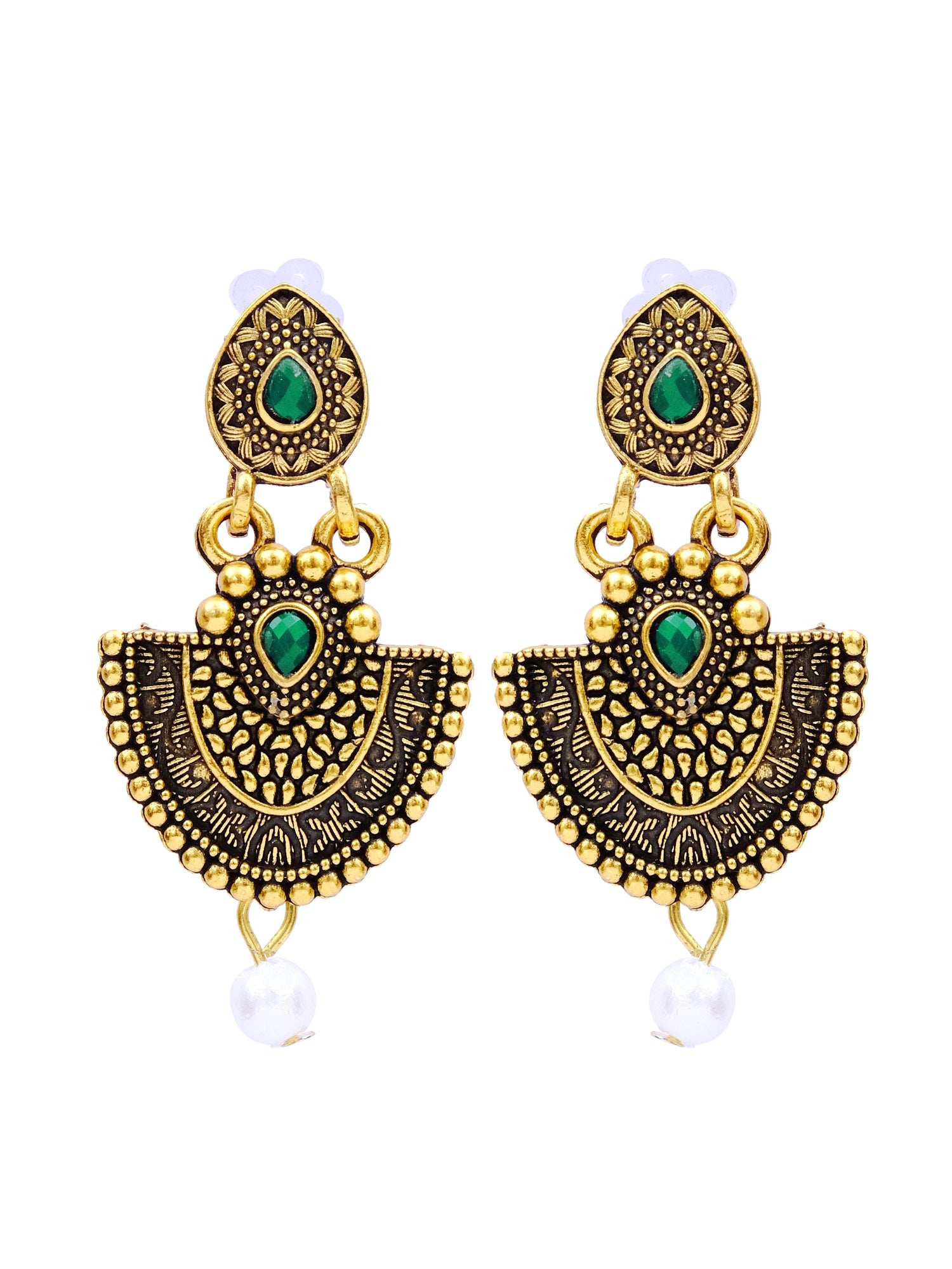 Indian Traditional Gold-Plated Adorable Classy Antique Necklace Set With Earrings RAS0270