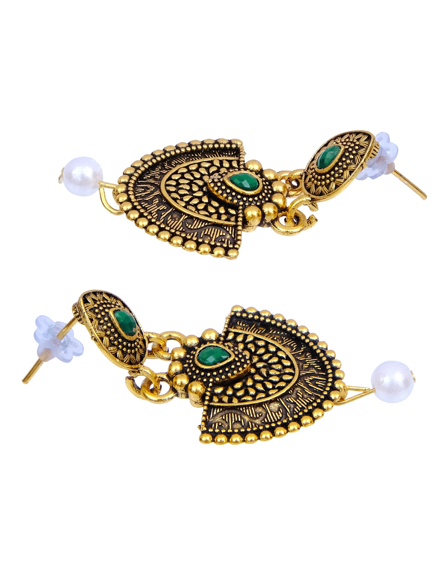 Indian Traditional Gold-Plated Adorable Classy Antique Necklace Set With Earrings RAS0270