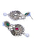 Traditional Long Necklace Silver-Plated Antique Multi Layer  Design With Earrings RAS0271