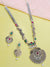 Traditional Long Necklace Silver-Plated Antique Multi Layer  Design With Earrings RAS0271