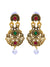 Traditional Gold-Plated Peacock Design Multicolor Pearl Necklace Set With Earring RAS0280
