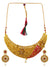 Traditional Gold-Plated  Floral Kundan Royal Queen Necklace Set  With Round Floral Earrings RAS0283