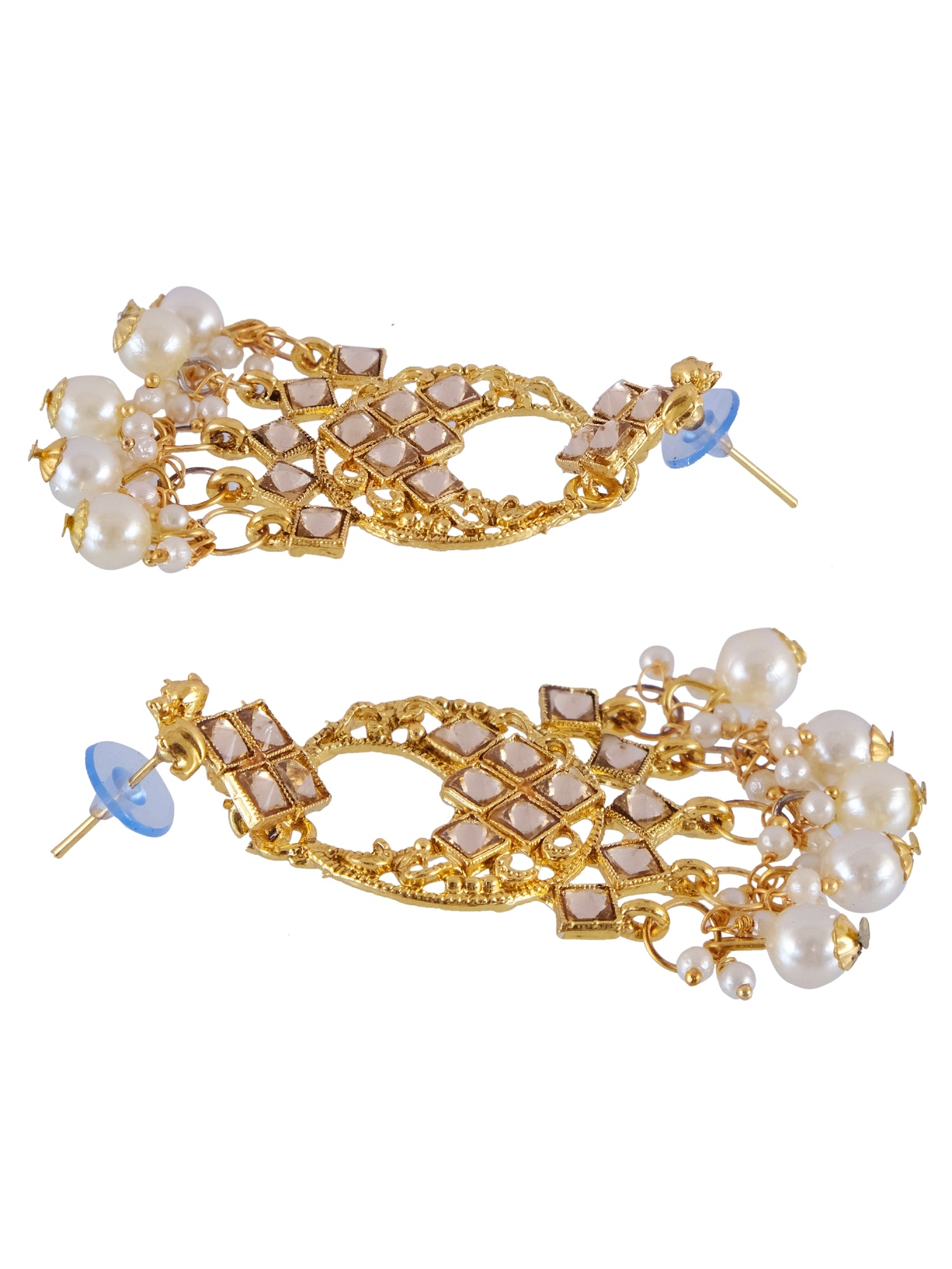 Traditional Gold-Plated Kundan Studded  Jewellery Set With Earrings & Maang Tika  RAS0286