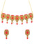 Traditional Wedding Collection Choker Necklace in  Red Pearls  Gold Plated With Earrings RAS0289