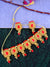 Traditional Wedding Collection Choker Necklace in  Red Pearls  Gold Plated With Earrings RAS0289