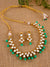 Traditional Wedding Collection Choker Necklace Green Pearls and Kundan Work  With Earrings RAS0291