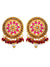 Traditional Wedding Collection Choker Necklace in  Maroon Pearls  Gold Plated With Earrings RAS0300