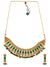 Traditional Ethnic Gold-Plated Designer Green Stone  Kundan Work Necklace Set With Earrings RAS0303