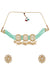 Traditional Gold-plated Sea Blue Color Beads Worked Designer Choker Necklace Set With Earrings RAS0304