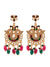 Traditional Fascinating Peacock Design Meenakari Gold plated Kundan Long Moti Mala Necklace Set With Earrings RAS0317