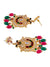 Traditional Fascinating Peacock Design Meenakari Gold plated Kundan Long Moti Mala Necklace Set With Earrings RAS0317