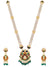 Lavish Gold-Plated Meenakari Fashionable Peacock Shape Heavy Pendant  Long Moti Mala Necklace Set With Earrings RAS0322
