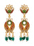 Lavish Gold-Plated Meenakari Fashionable Peacock Shape Heavy Pendant  Long Moti Mala Necklace Set With Earrings RAS0322