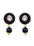 Traditional Gold-Plated BLACK Pearl Studded Pendant Necklace & Earrings Set RAS0391