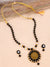 Traditional Gold-Plated BLACK Pearl Studded Pendant Necklace & Earrings Set RAS0391