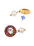 Traditional Gold-Plated Multicolor Pearl Studded Pendant Necklace & Earrings Set RAS0392