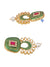 Traditional Gold Plated Green Pearl & Kundan Choker Necklace & Earring Set RAS0401