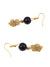 Antique German Oxidized Gold  Exclusive Black Beads Contemporary Necklace & Earrings Set RAS0416