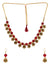 Antique German Oxidized Gold  Exclusive Red Beads Contemporary Necklace & Earrings Set RAS0417